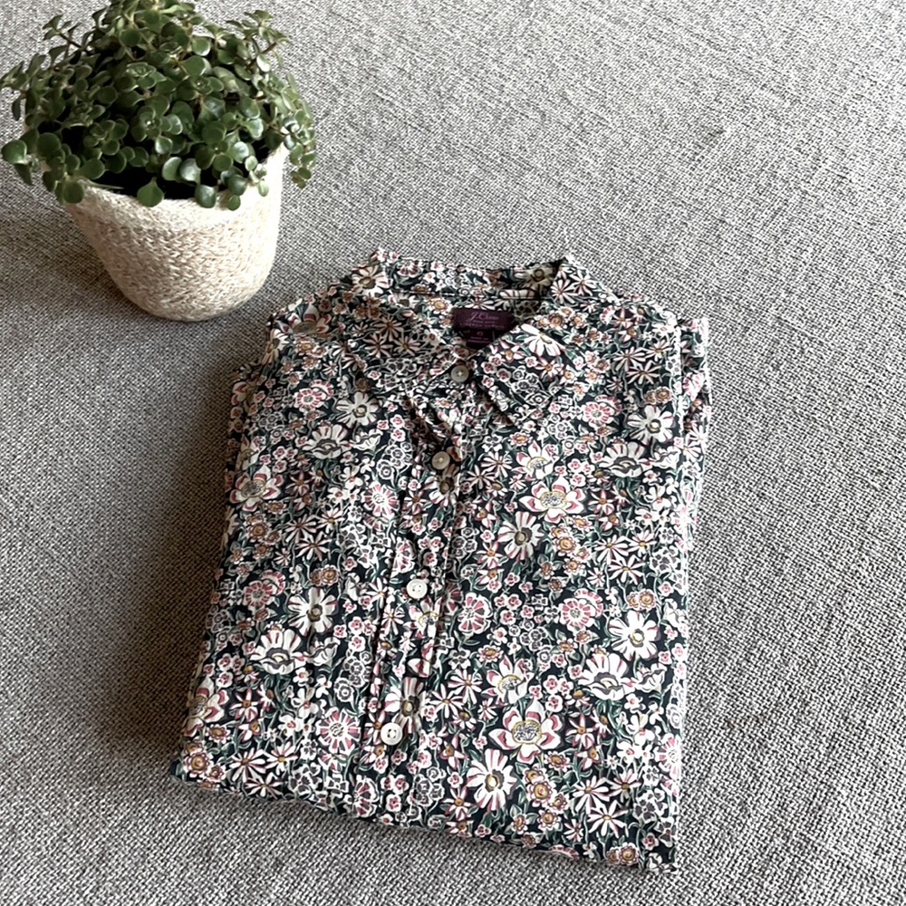 Floral Liberty button down top from J Crew